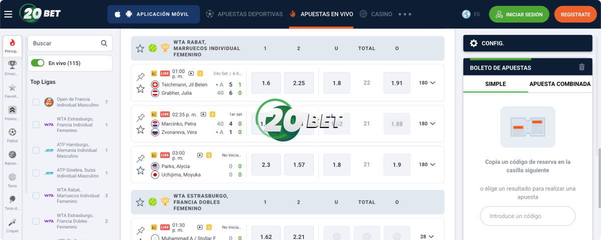 20Bet sitio web